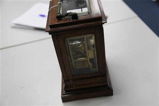 Blundell of London. An early Victorian rosewood hour repeating mantel clock, 10in.